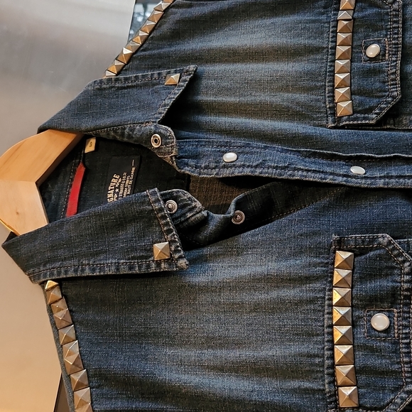 Levi Strauss Custom Hand Studded Denim Vest - Picture 3 of 4